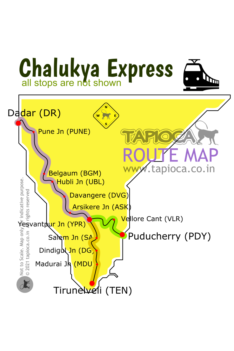 Chalukya Express connects Puducherry and Tirunelveli with Dadar via Hubli. 