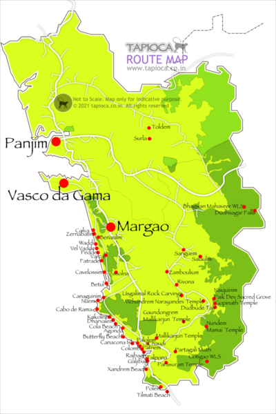 South Goa Attractions Map
