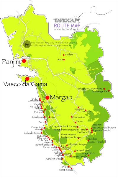 South Goa Attractions Map
