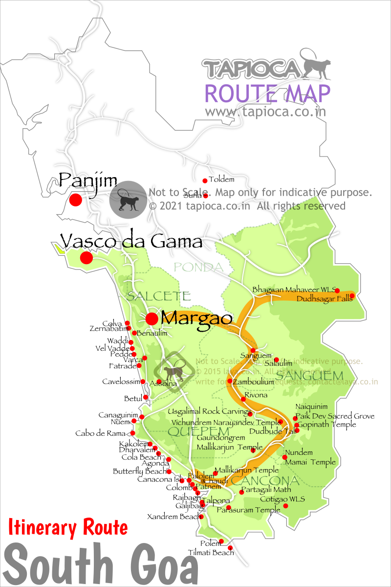 Itinerary Route for South Goa ( eastern attractions) 