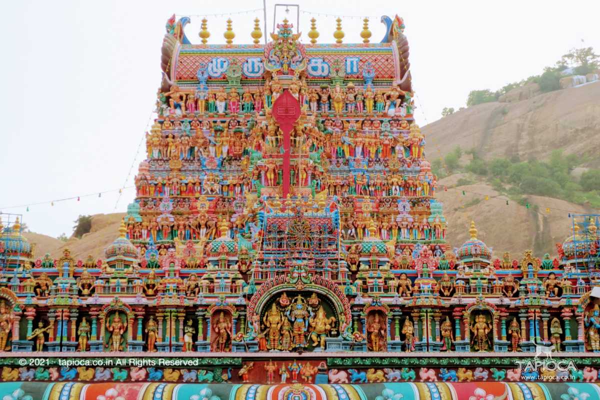 Facade of the Thiruparankundram Murugan Temple.