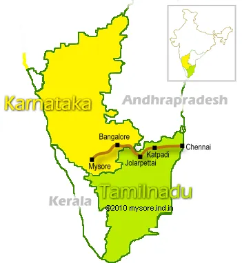 Chennai to Bangalore Rail Route map