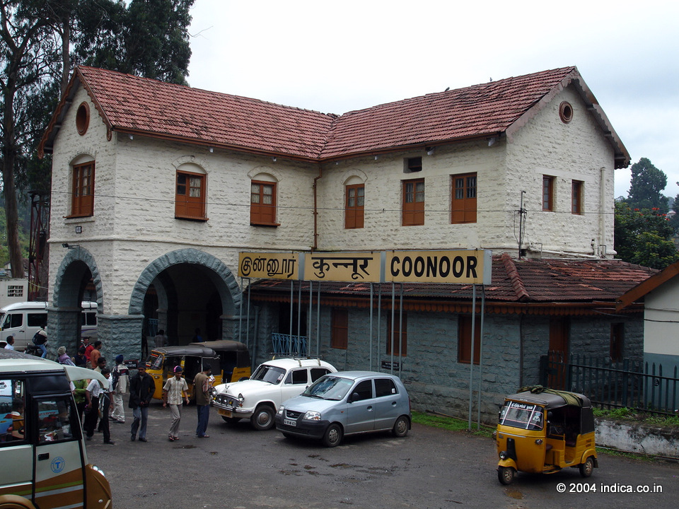 Coonoor railway station on the Nilgiri Mountain Railways at Ooty.