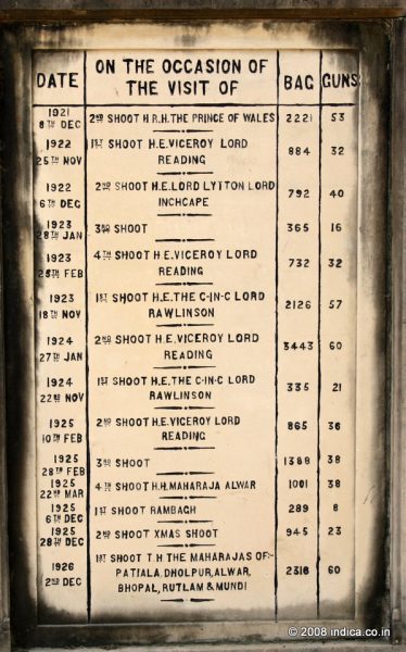 Records of duck shoots by the Maharajas and their friends!