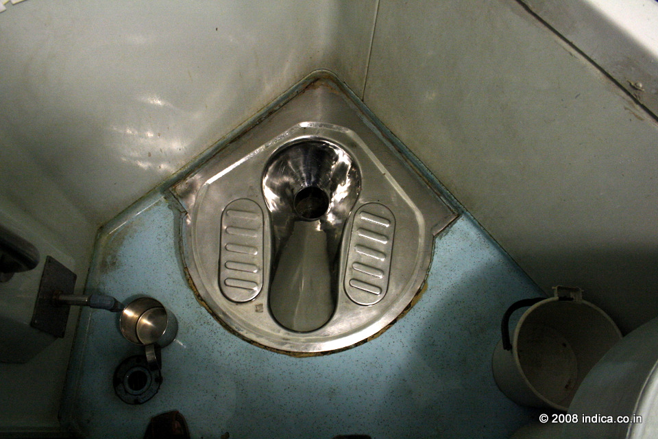 Indian Style toilet in 3 AC coaches in Indian Trains