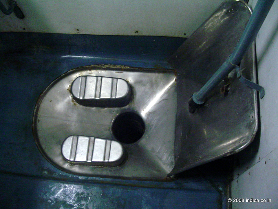 Indian Style toilet in Sleeper Class coaches in Indian Trains.