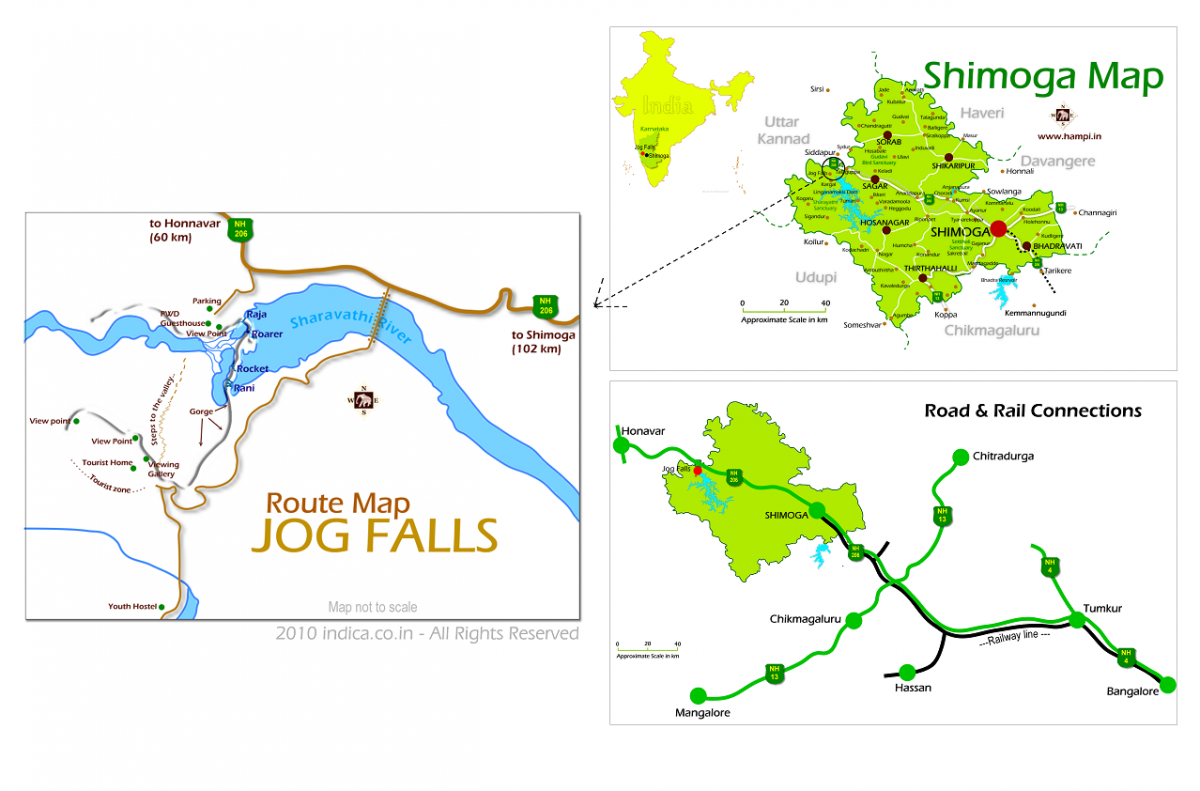 Jog Falls route map