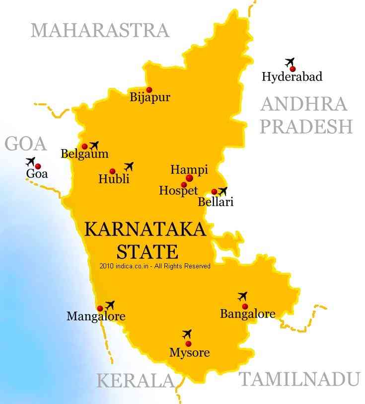 karnataka tourist map with distance free download