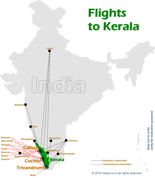 Flight connections for Kerala