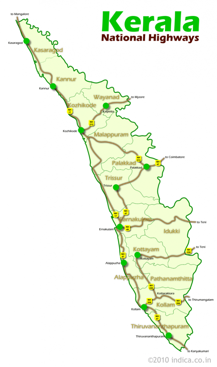 kerala travel guidelines by road