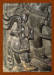 Hoysalacarving in soapstone (inside temple)