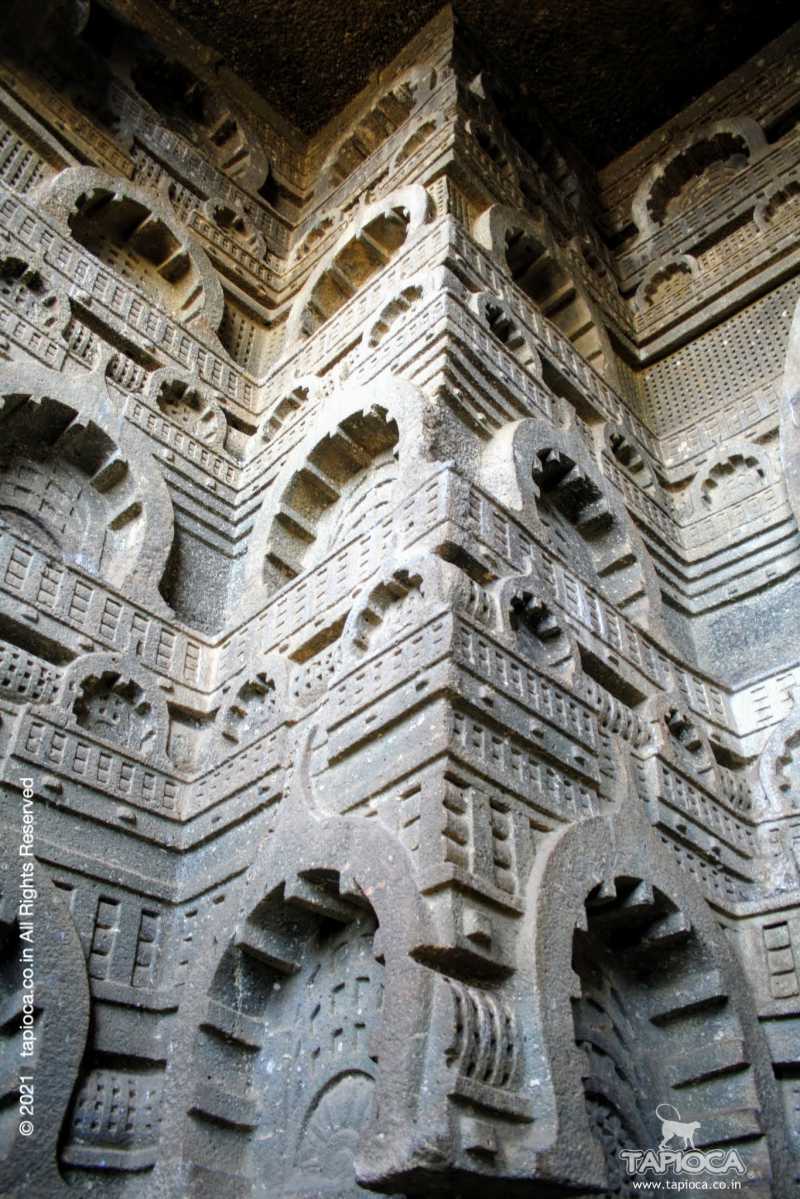 The fluted façade of the Chaitya.