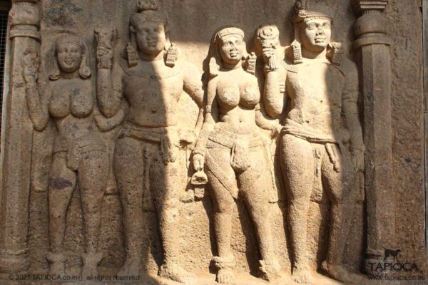 Donor figures at Kanheri Caves.