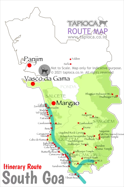 South Goa Beaches Map