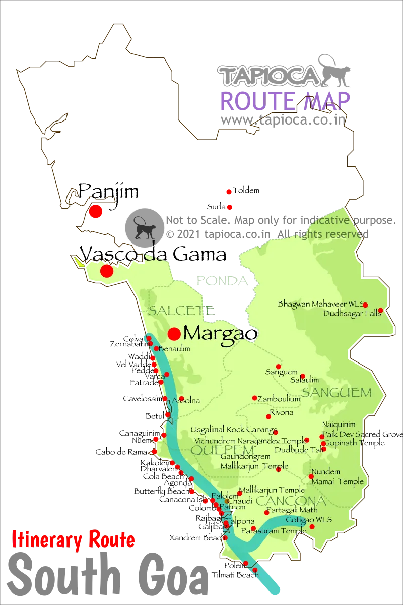 South Goa Beaches Map