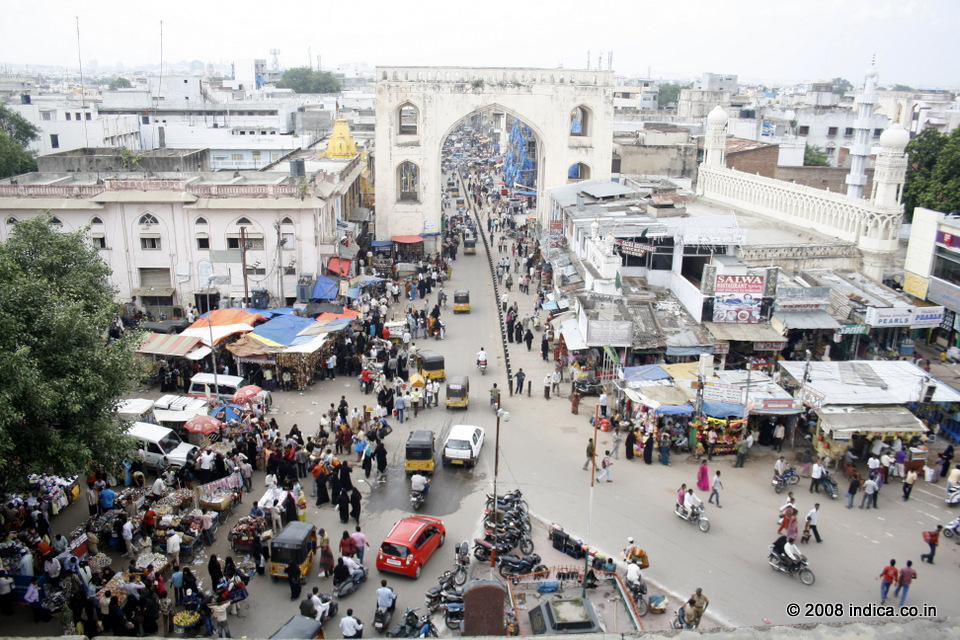 The old town of Hydedabad , view from the Charminar top