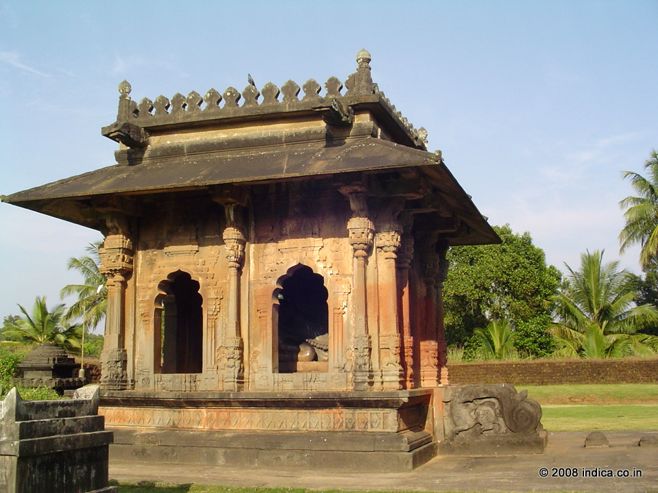 Nandi shrine at The Aghoreshwara Temple in Ikkeri