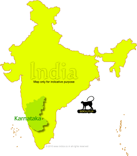 Location of Karnataka state on India Map