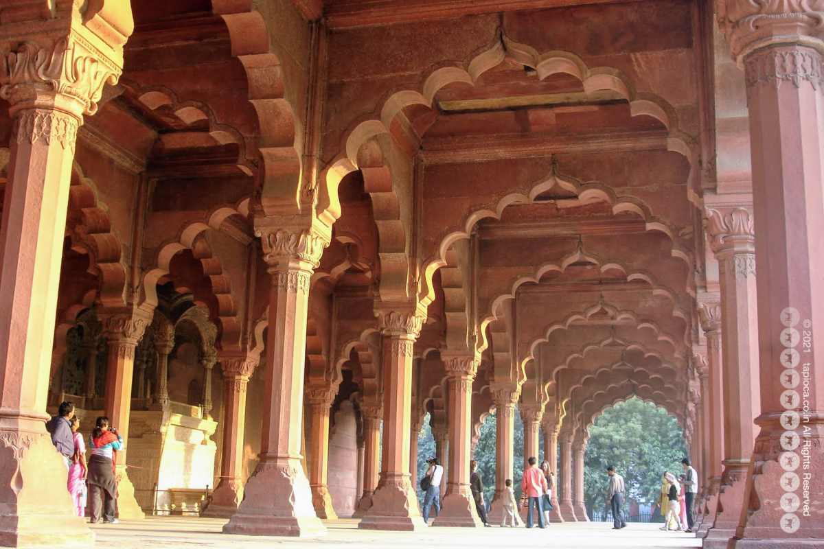 Inside the Red Fort complex in Old Delhi 