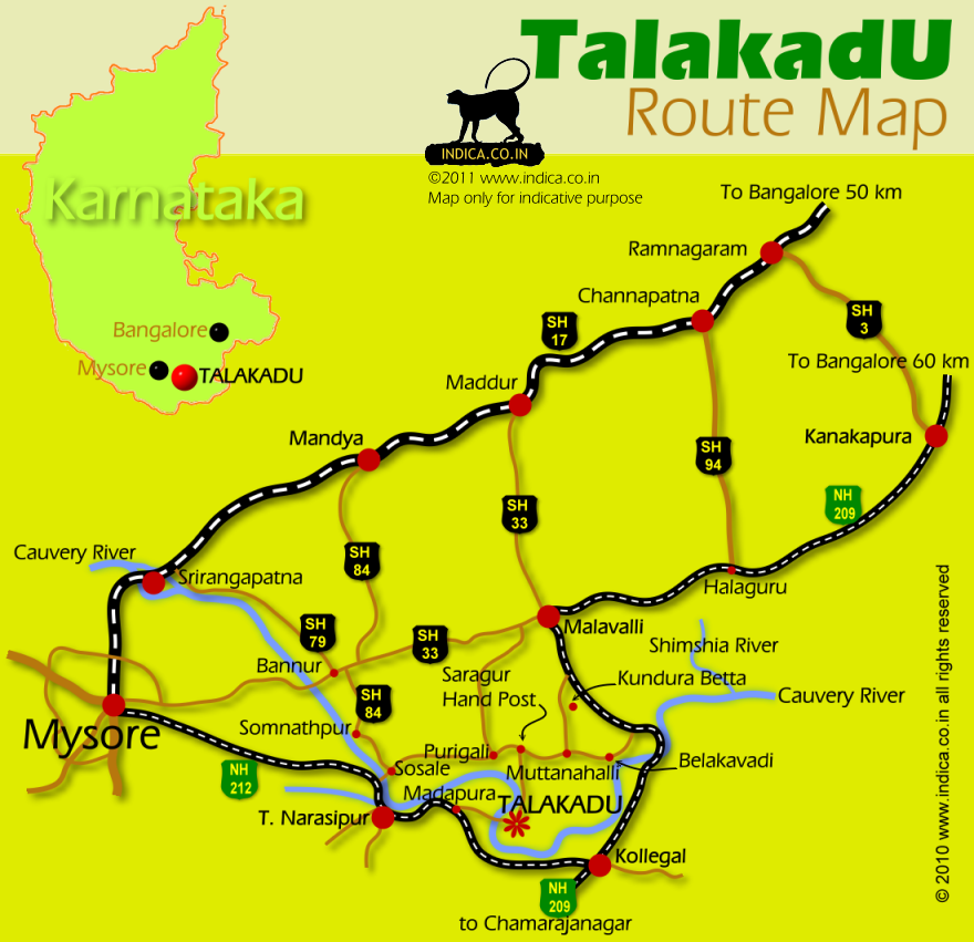 Route map for Talakadu
