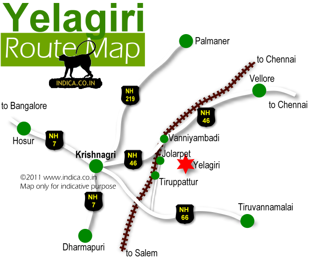 Yelagiri routemap