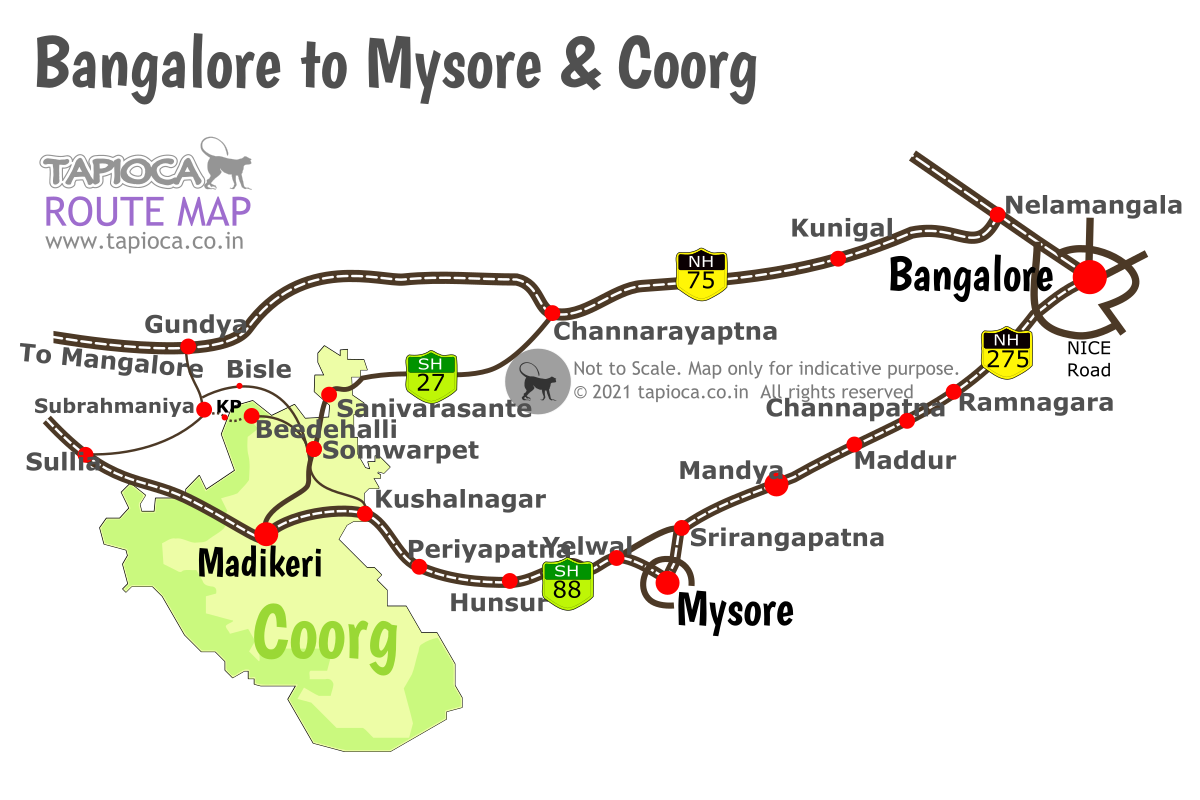 Two Road Routes to Mysore and Coorg from Bangalore