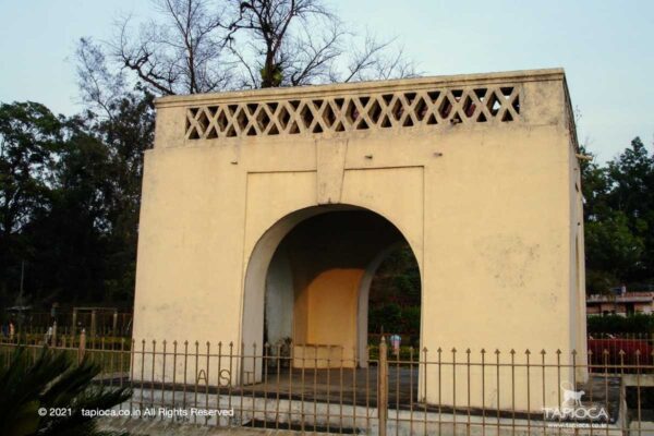 The brick and mortar built pavilion once used by the kings of Coorg to watch the sunset at Madikeri.