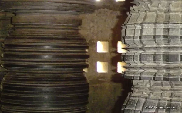 Pillars inside the temple.