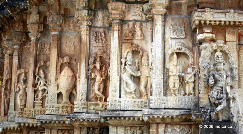Dasavatara theme on the walls of the Dasavatara theme on the outer walls of Vidyashankara temple at Sringeri