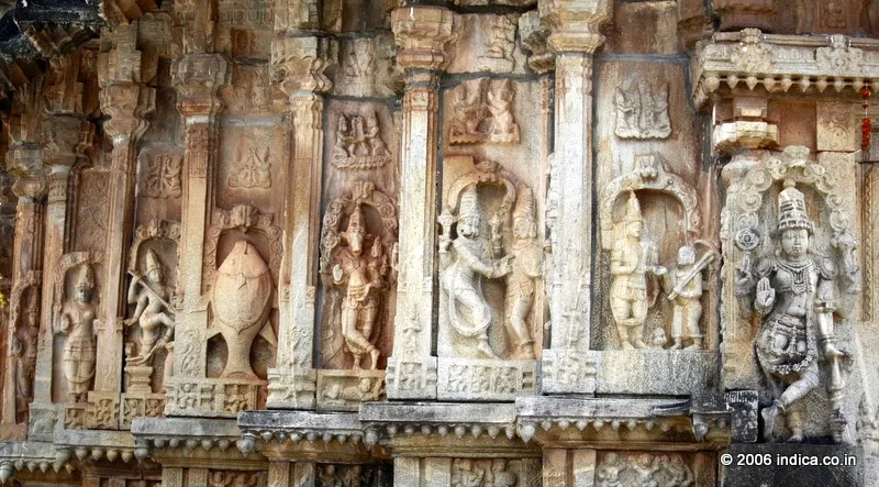 Dasavatara theme on the walls of the Dasavatara theme on the outer walls of Vidyashankara temple at Sringeri