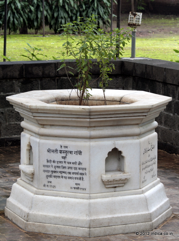 Monument at Aga Khan Palace where the Kasturba Gandhi , wife of Mahtma Gandi was buried.