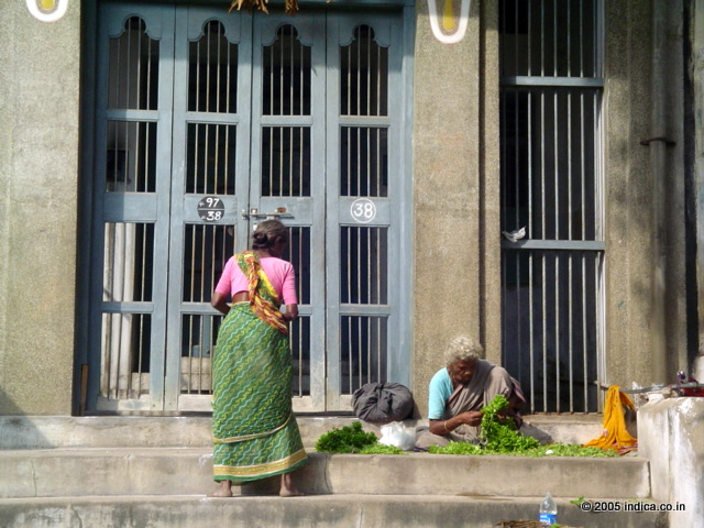 Garland-making for the temple in Kanchipuram
