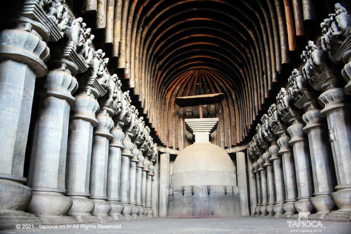 The main Chaitya Hall (Buddhist Prayer ) at Karla Caves is the biggest such rock cut Chaitya hall executed in ancient India. 

