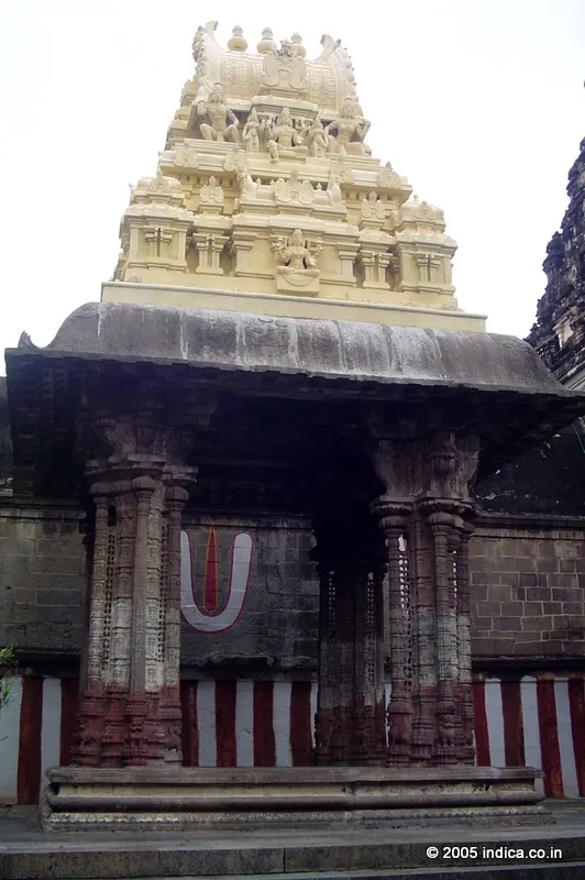 Mantapam in the Teertham (sacred pond) inside the temple complex.