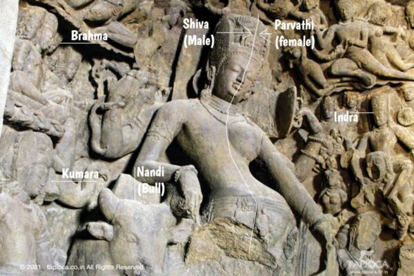 Ardhanarishvara panel at Elephanta