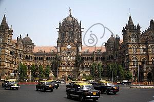 The legendary Chhatrapati Shivaji Terminus (CST) and the equally legendary Mumbai Taxis !