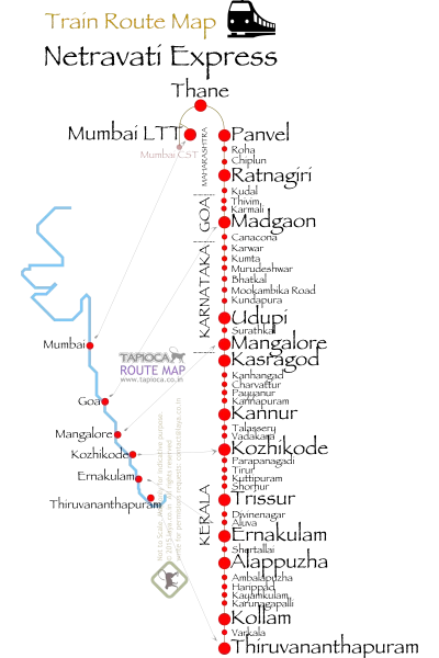 Netravati Express route