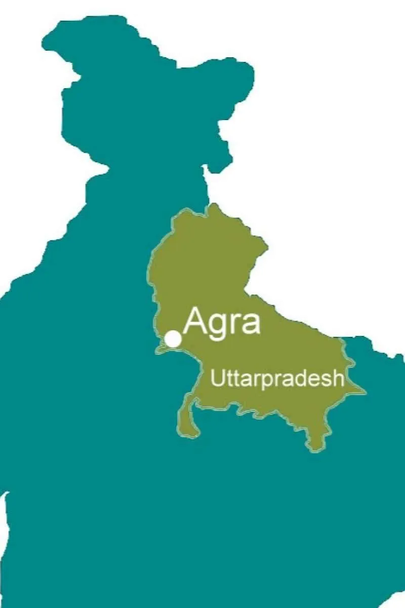Location of Agra on India map