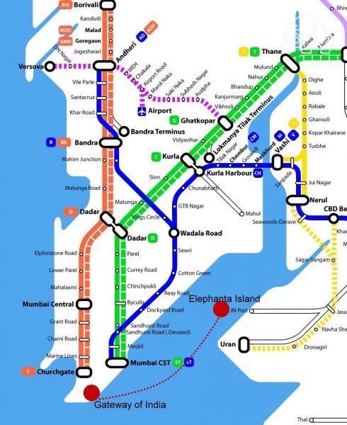 Churchgate and CST are nearest railway station to Gateway of India. From there you can take the Ferry to Elephanta.