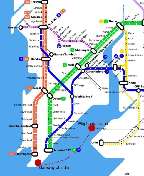 Churchgate and CST are nearest railway station to Gateway of India. From there you can take the Ferry to Elephanta.