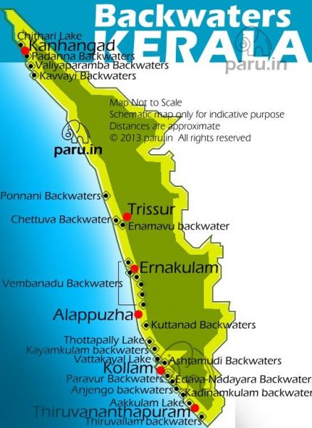 Backwaters Map of Kerala