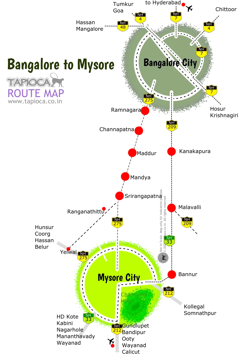 Bangalore to Mysore Route Map