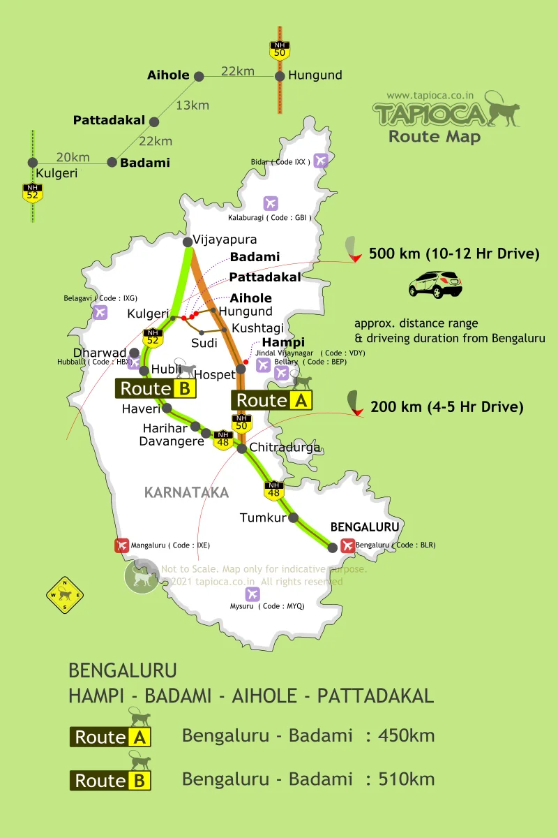 Bangalore to Badami route map