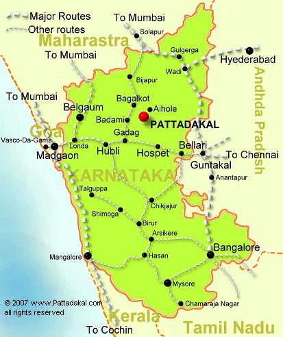 Train Route Map for Badami, Pattadakal and Aihole. Badami is the nearest railway station