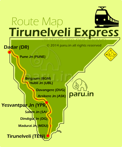 Tirunelveli Express Route Map