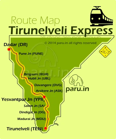 Tirunelveli Express Route Map
