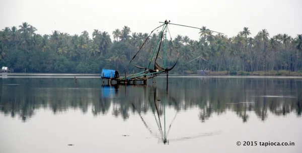 Chinese fishing net in Cherai Backwaters