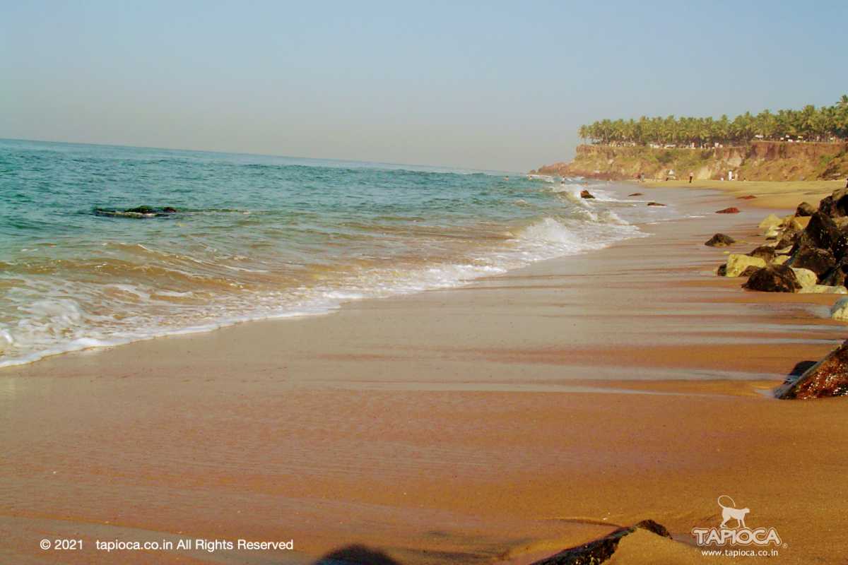 Varkala is known for pristine beach and the laterite cliff 