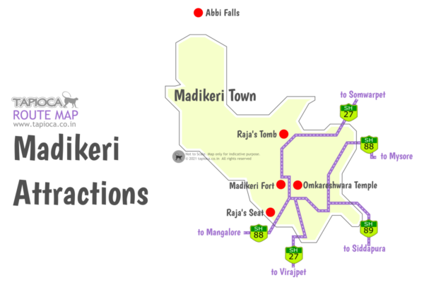 madikeri map tourist places