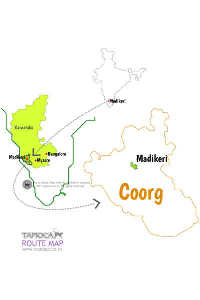 Location of Madikeri and Coorg region in Karnataka
